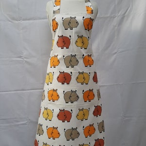 Animal Apron, Country House, Kitchen Apron, Cooking, Baking, Birthday Gift, BBQ Apron, Foodie, Gourmet Beige Braun Orange