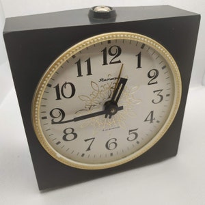 Black alarm clock, old USSR clock
