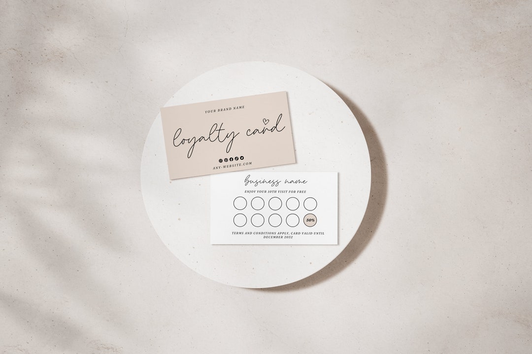 Editable Customer Loyalty Cards, Canva Template, Rewards Card Design ...