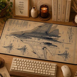 Kampfjet Schreibtischmatte, Schreibtischmatte Flugzeug, Schreibtischmatte Flugzeug, Schreibtischmatte Flugzeug, Pilot Geschenk, Schreibtischunterlage,
