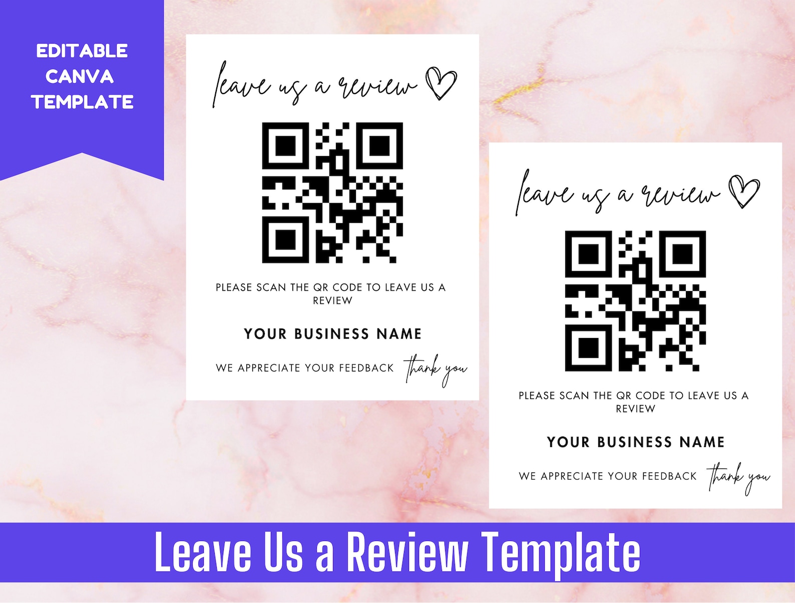 Editable Leave Us a Review Template, Canva Template, Printable Google