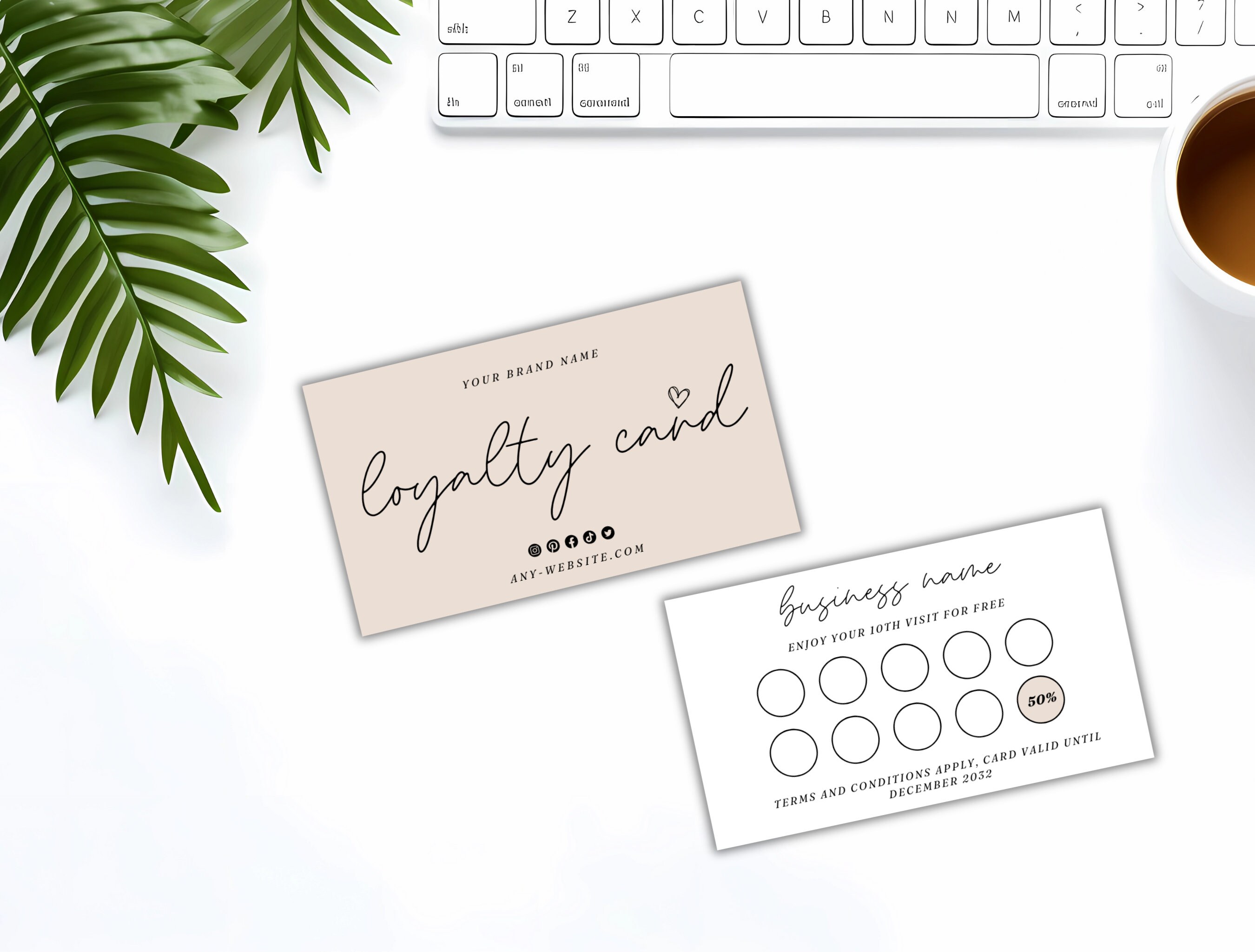 Editable Customer Loyalty Cards, Canva Template, Rewards Card Design ...