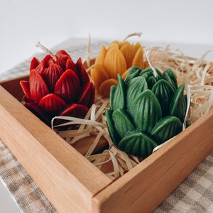 Lotus Flower Beeswax Votivecandles/ Pure/handmade/ Lotus/ Flower