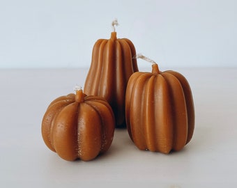 Beeswax Pumpkin Candles, Pumpkin decor, Halloween Decor, Thanksgiving Decor, Halloween Pumpkin, Fall Home Decor, Autumn Candle
