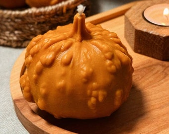 Unique Beeswax Pumpkin Candle, Pumpkin decor, Halloween Decor, Halloween funny candle,  Halloween Pumpkin, Fall Home Decor, Autumn Candle