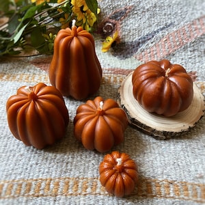 Set Beeswax Pumpkin Candles, Pumpkin decor, Halloween Decor, Thanksgiving Decor, Halloween Pumpkin, Fall Home Decor, Fall Candle