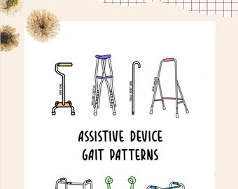 Gait Patterns, Assistive Device, Weight Bearing Status, Study Guide, Occupational Therapy, Physical Therapy, Disability, PDF
