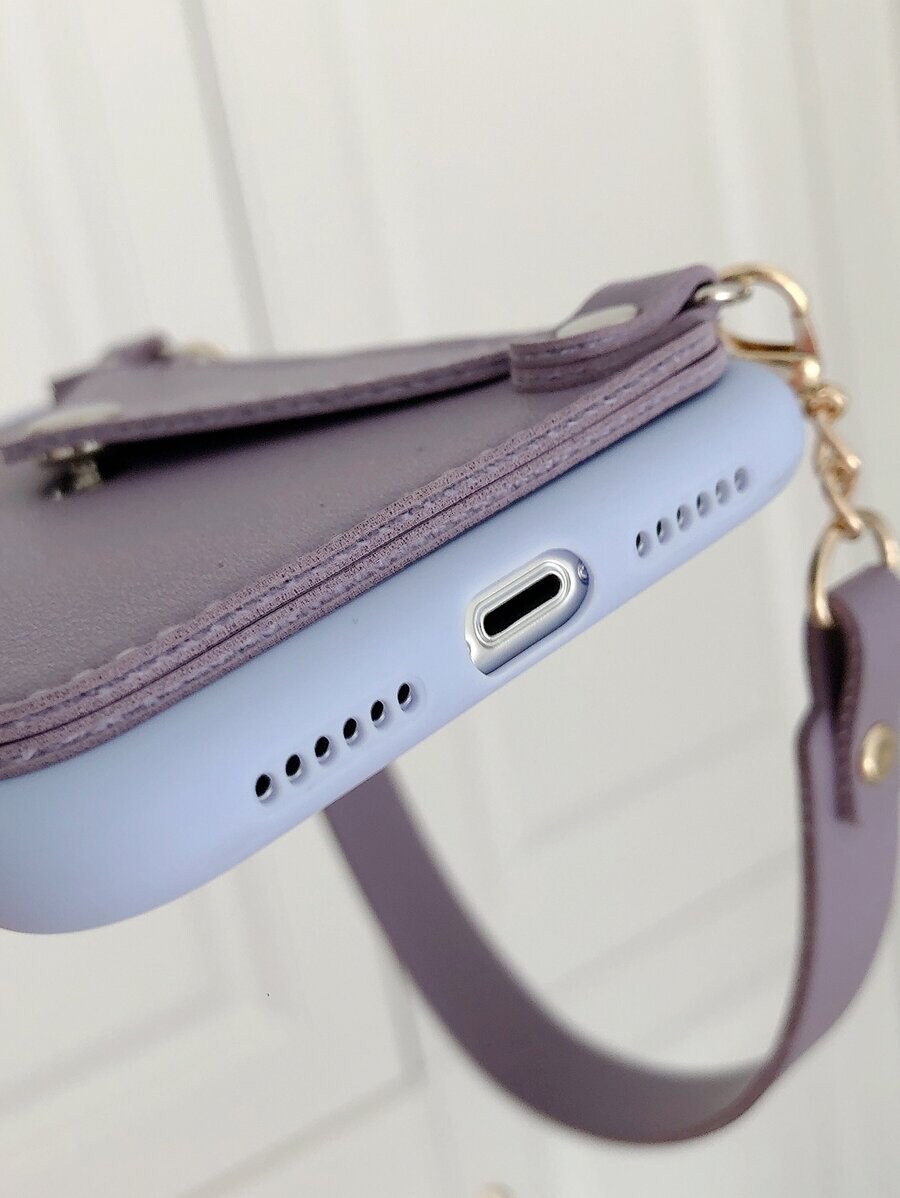 Chain Strap Phone Case With Card Holder Etsy