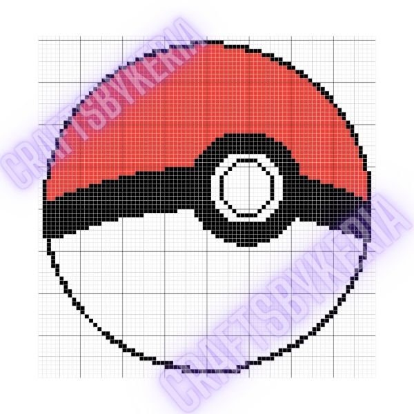 C2C crochet  Pokeball blanket pattern.