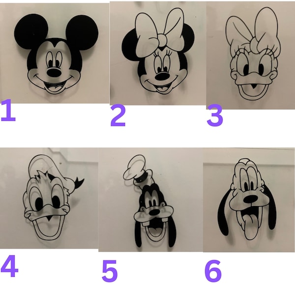 Disney-Inspired Character Face Vinyl Decals for Ornaments. All the characters in one listing!