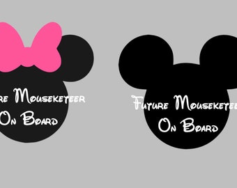 Baby on Board vinyl decal- Future Mouseketeer - Minnie or Mickey