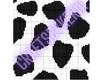 C2C Crochet Cow Print Baby Blanket Pattern.