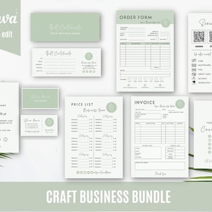 Handwerk zeigen Kleinunternehmen Bundle Canva Vorlage, Bestellformular, Preisliste, Dankeskarte, Scan to pay, Verbinden Sie sich mit uns Karte, Geschenkgutschein