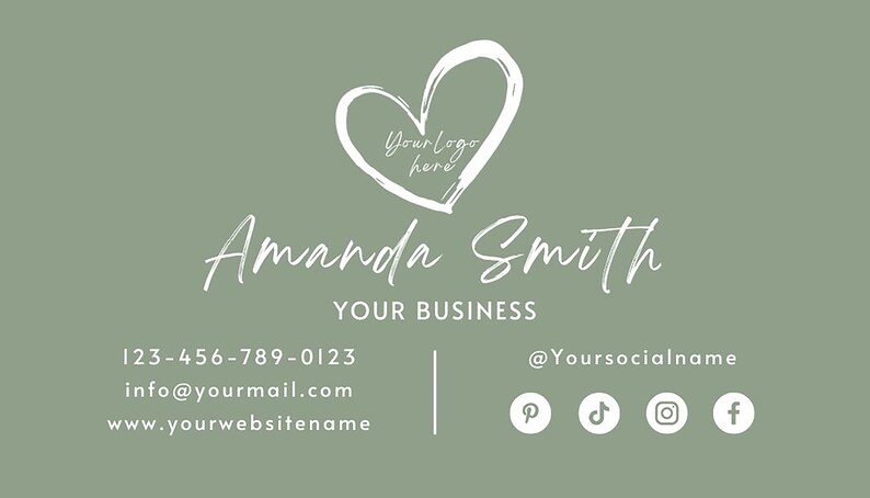 Green Loyalty Card Template, Customer Loyalty Cards, DIY Editable ...