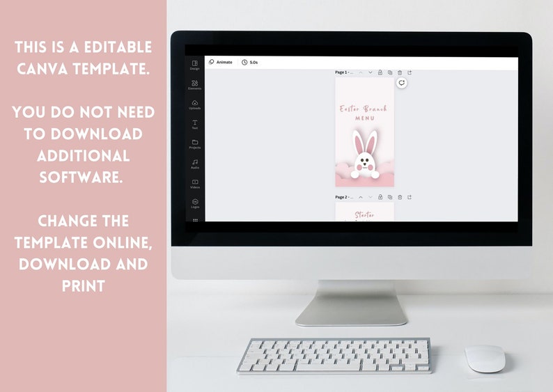 Easter Brunch Menu Template Printable Rabbit Easter Menu Cards Easter Brunch Menu Template Printable Rabbit Easter Menu Cards