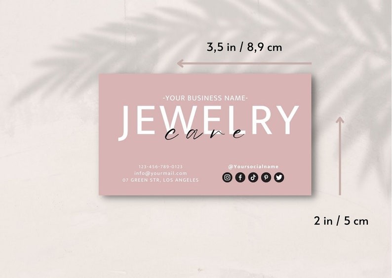 Jewelry Care Card, Printable Jewellery Care Instructions, Editable