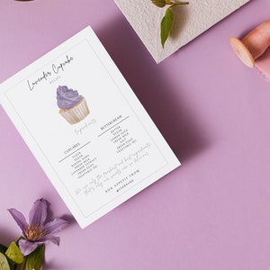 Editable Cupcake Labels Template Minimalist Cake Ingredients - Etsy