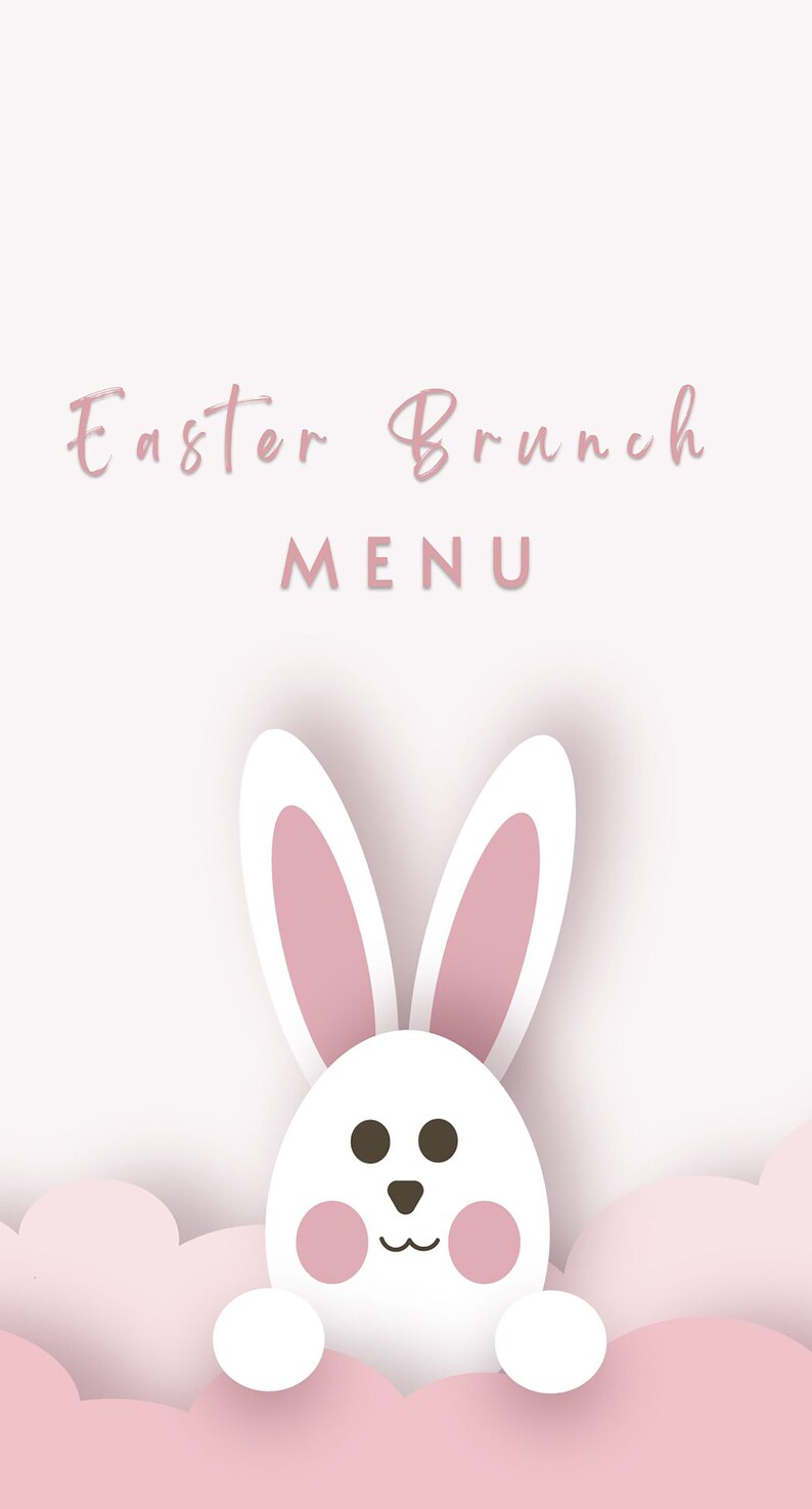 Easter Brunch Menu Template Printable Rabbit Easter Menu Cards Easter Brunch Menu Template Printable Rabbit Easter Menu Cards