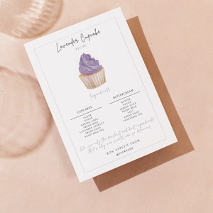 Editable Cupcake Labels Template Minimalist Cake Ingredients - Etsy