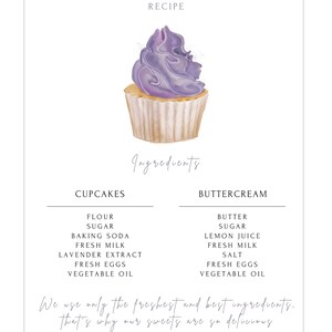 Editable Cupcake Labels Template Minimalist Cake Ingredients - Etsy