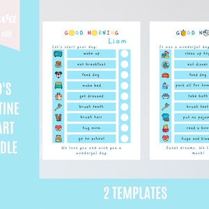 Alltag für Kinder, bereit für die Schule Routine Chart, druckbare Aufgaben, Tag Verantwortung Checkliste Vorlage, sofortiger digitaler Download