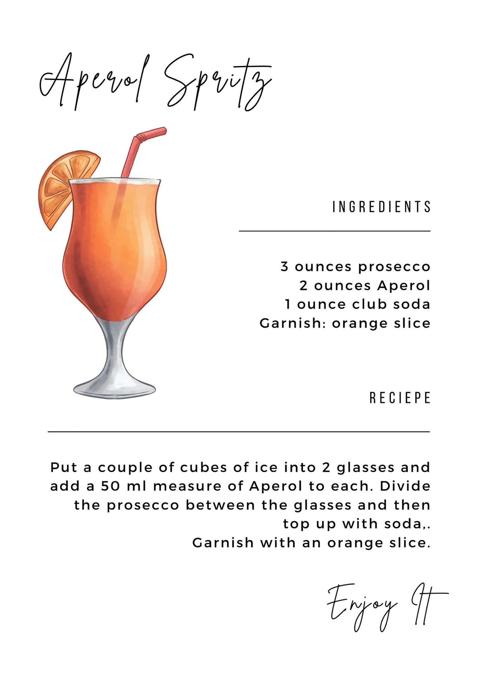 Cocktail Recipe Card Template Canva, Drink Recipe Cards Printable, Bar