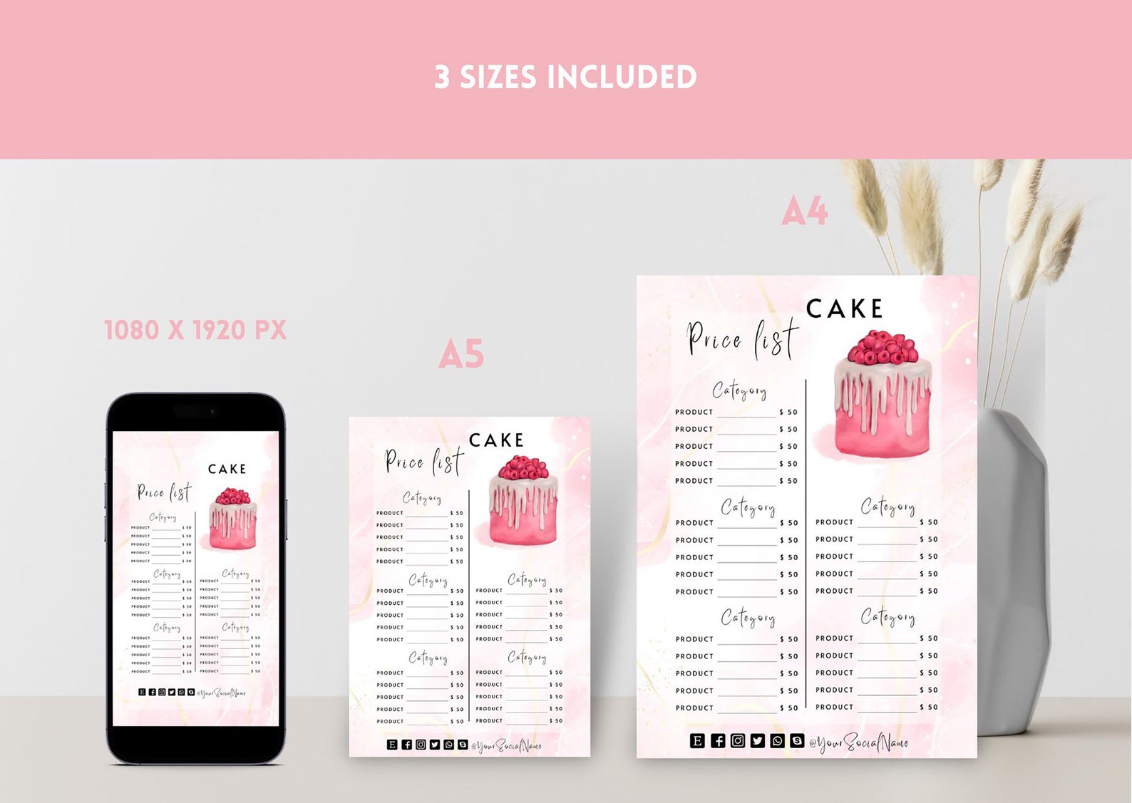 Cake Price List Template Bakery Business Price List Bakery Etsy