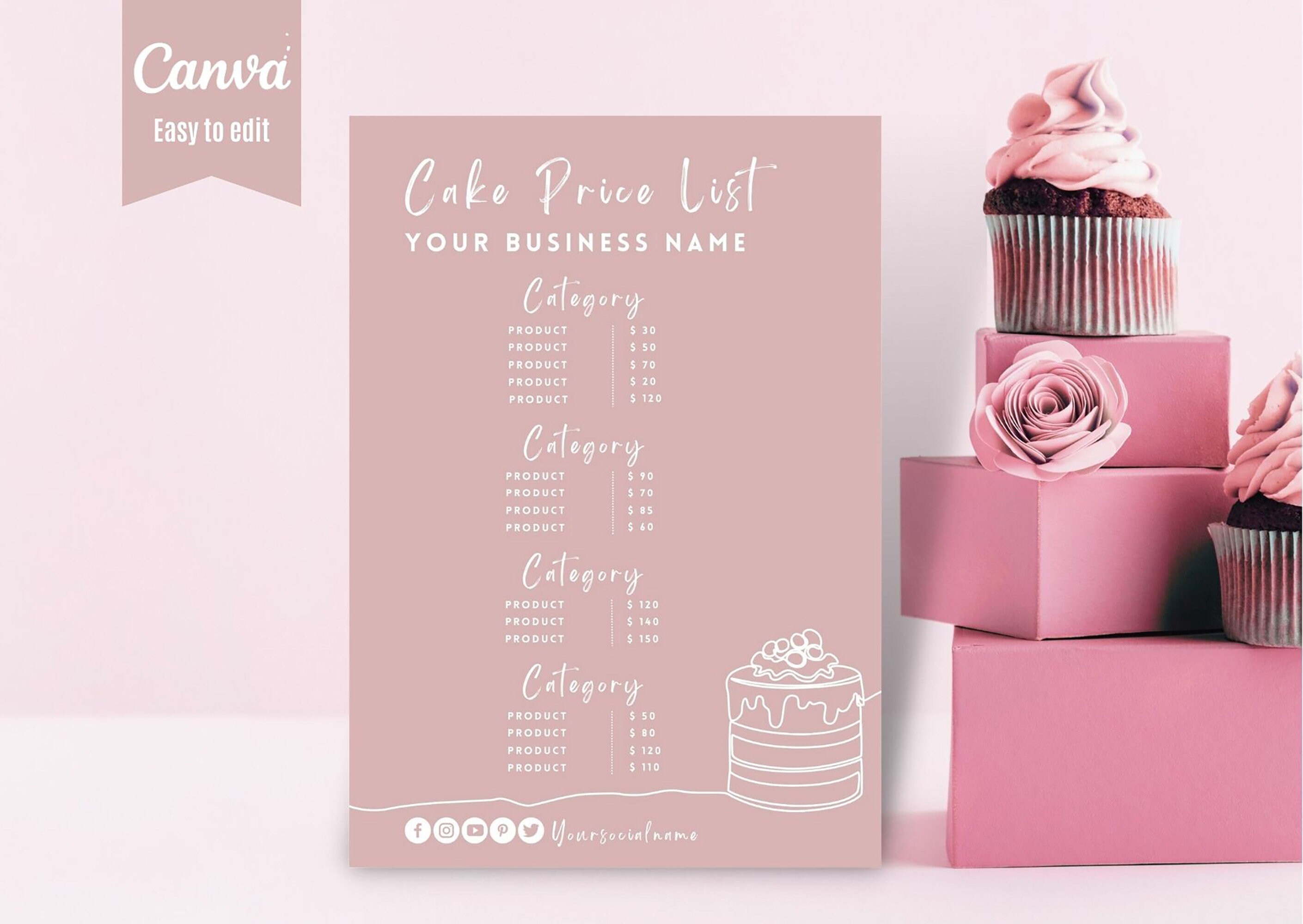 cake-price-list-template-bakery-business-price-list-bakery-etsy