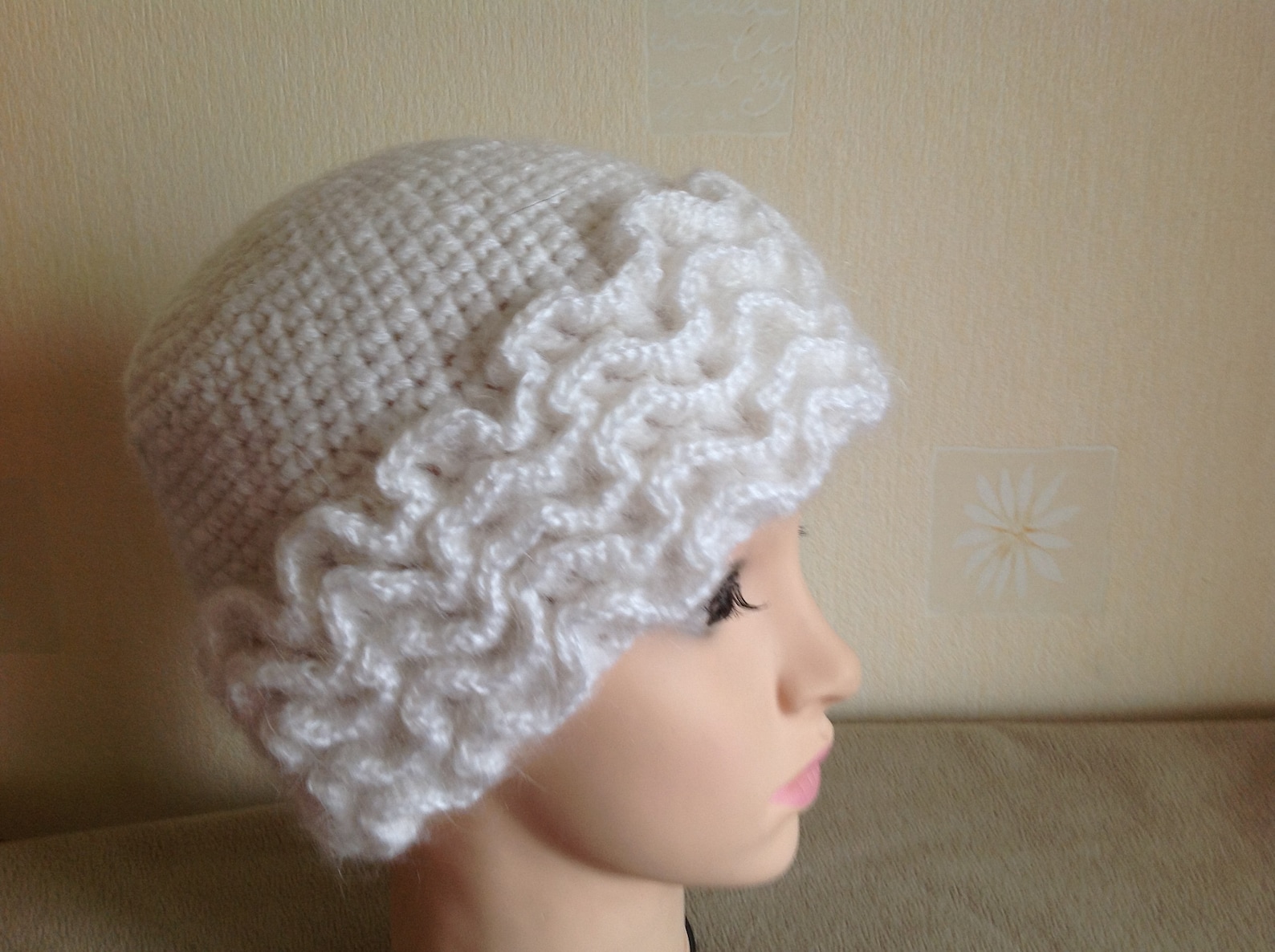 KNITTING by crochet Hat with ruffles PATTERN Step by step Etsy
