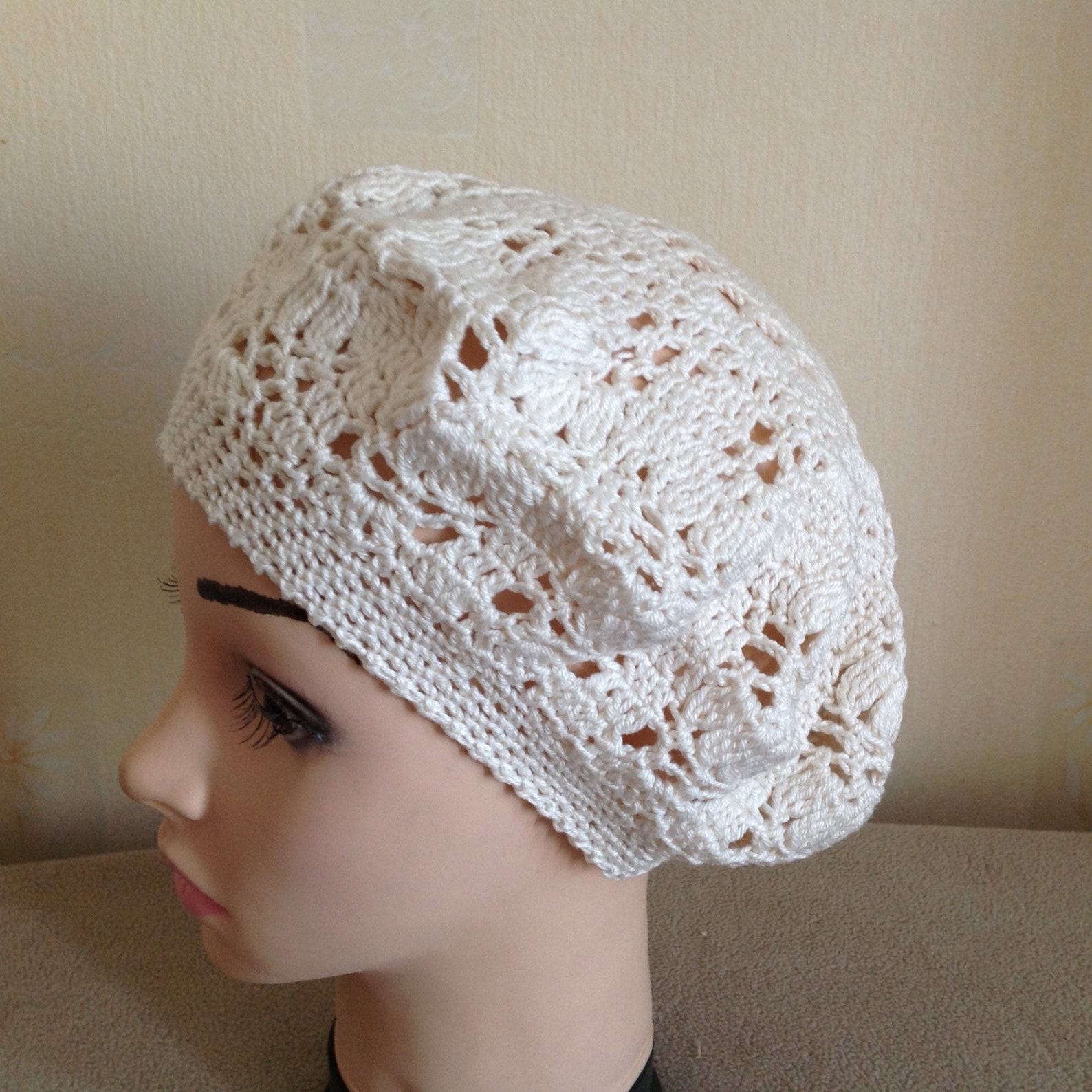 KNITTING PATTERN cotton beret Summer openwork beret Etsy