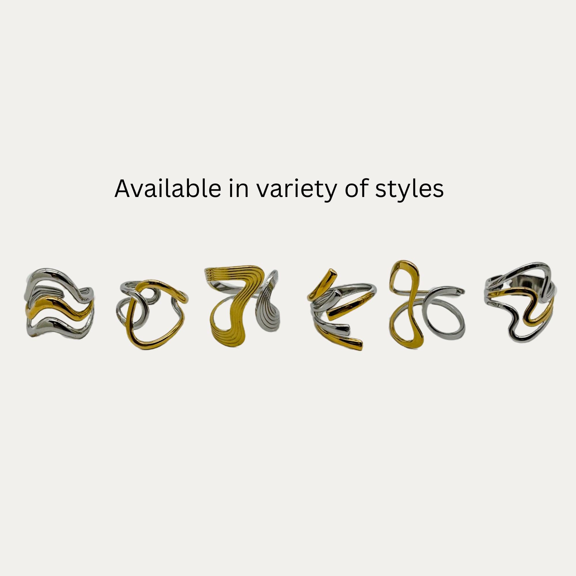 Interlinked Stackable Rings Metal Rings YNAAIAA Gold Interlocked Stackable Rings For Women Non ...