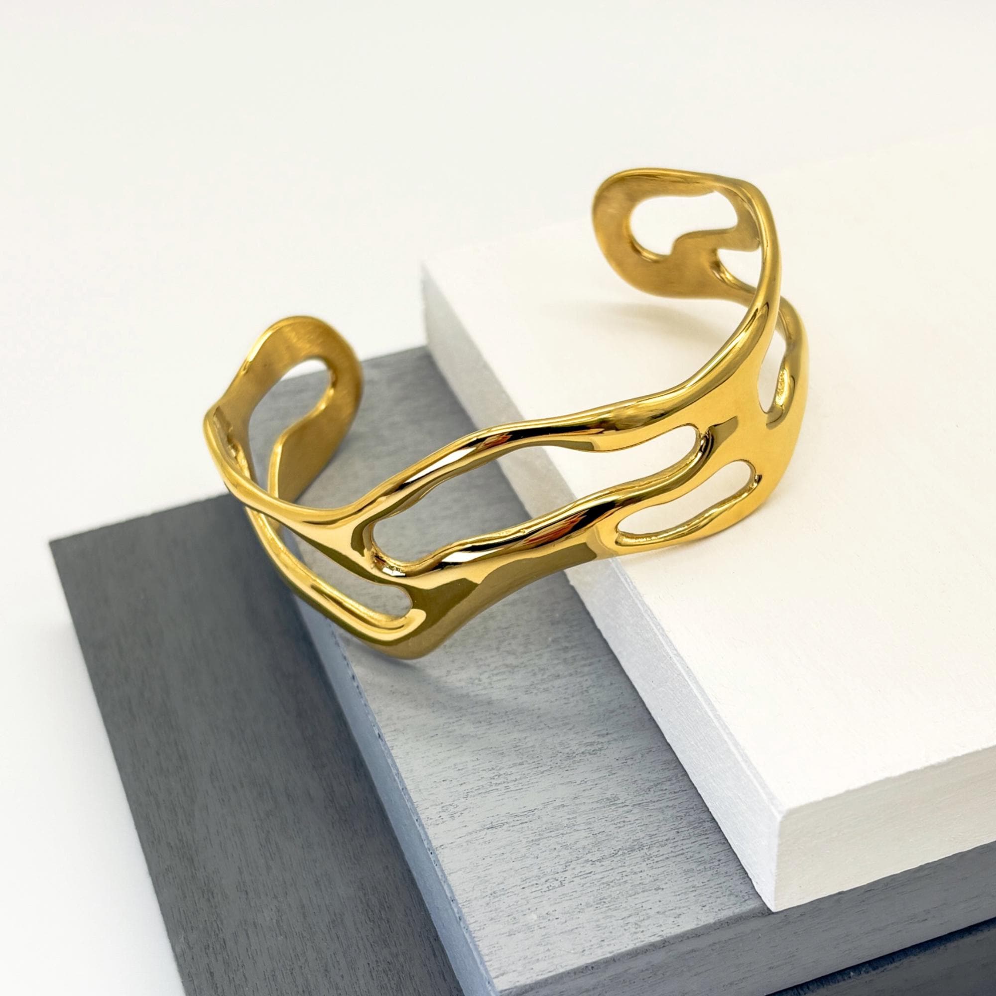 Wavy Cuff Bracelet - Etsy