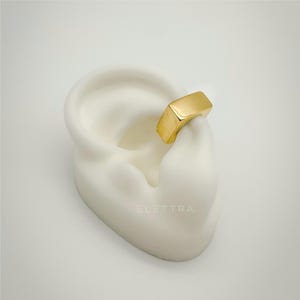 Bijou d'oreille carré épais, Acier inoxydable, brassard non percé, brassard simple, brassard de cartilage, anneau en forme de C, tour d'oreille audacieux et élégant, imperméable