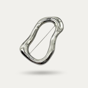 Abstract Sculptural Stainless Steel Brooch, Modern Statement Pin, Waterproof Tarnish Free