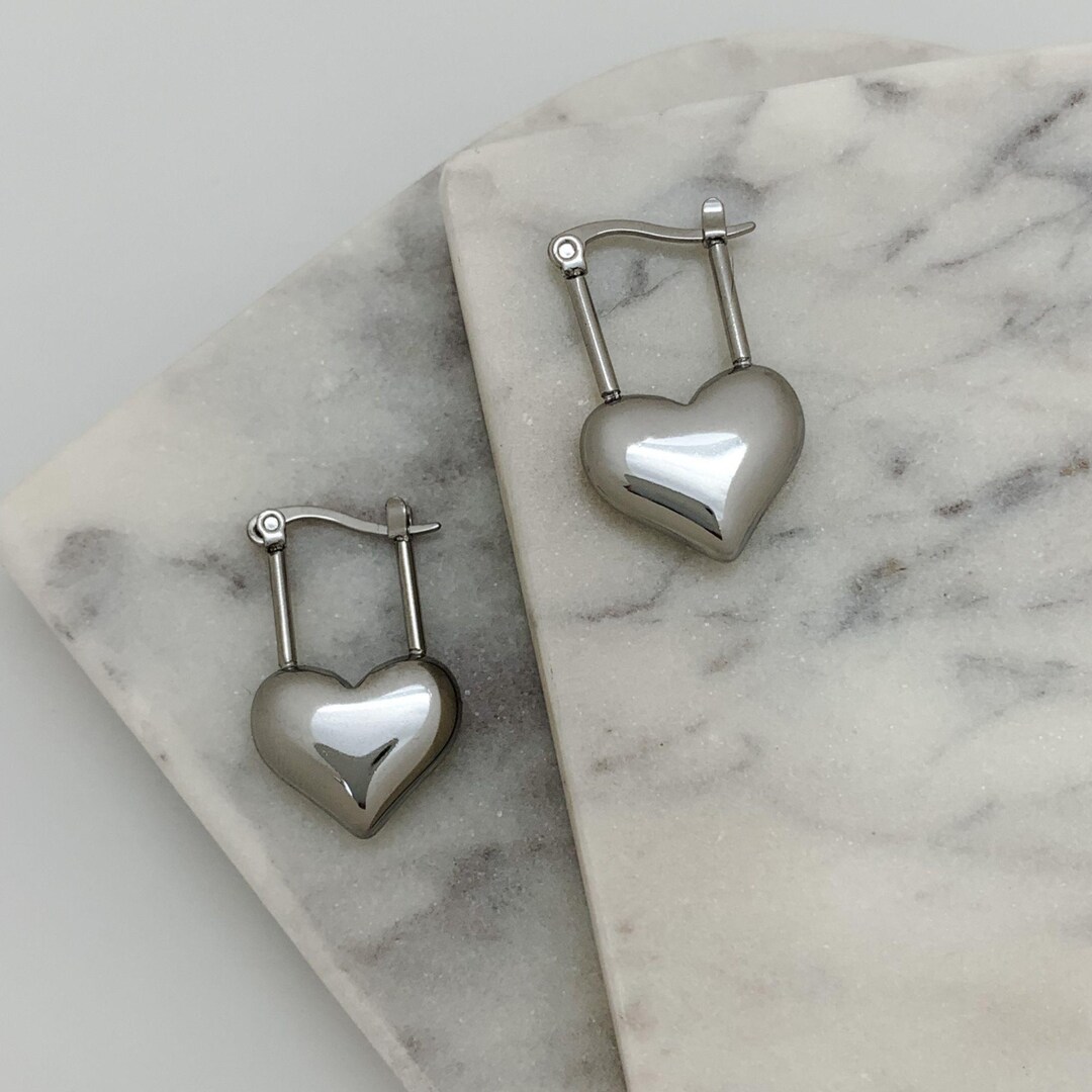 Heart Mini Hoops Silver