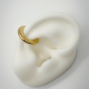 Bijou d'oreille or conque, Acier inoxydable, brassard non percé, brassard simple, brassard cartilage, anneau en forme de C, tour d'oreille minimaliste, imperméable