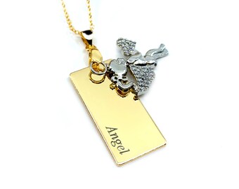 Angel Necklace  Bar NecklaceGift for mom Gift for her Gift for daughter