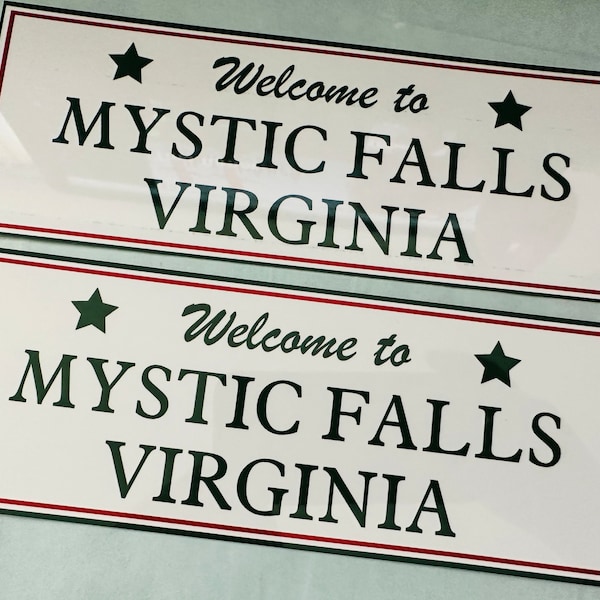 Mystic Falls Metal Welcome Sign