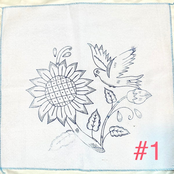 Embroidered Napkin 45cm x 50cm - Stamped Embroidery Fabric