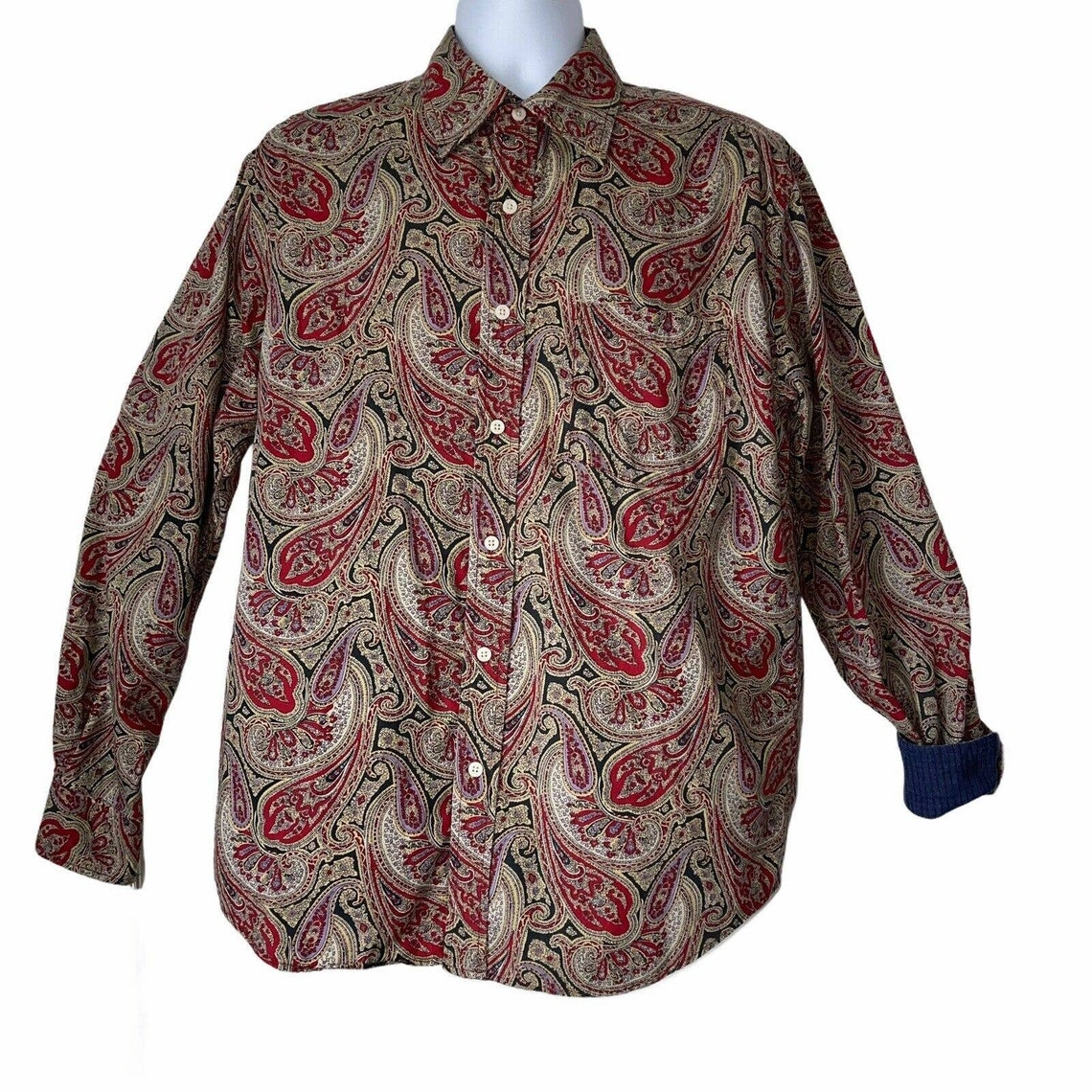 Robert Graham Vintage Paisley Shirt Sz L | Etsy