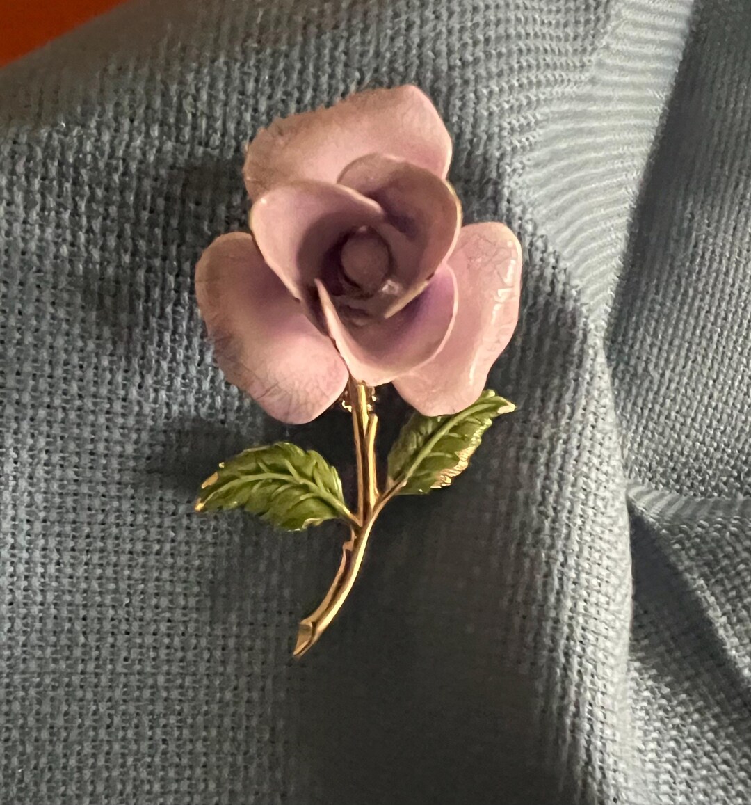 Vintage Purple Rose Pin - Etsy