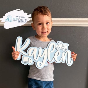 Boys Wall Decor Sign| Baby Name Sign| 3D Nursery Sign| Boy Name Sign| Nursery Name Sign| Baby Shower Gift 3D Baby Name Sign Cars  Name Sign