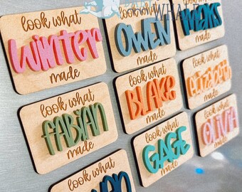 Personalized Kids Art Display Magnet: 'Look What I Made' Fridge Decor