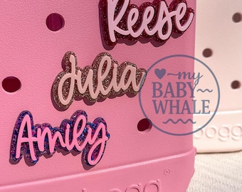 Personalized Bogg Bag Name Tag | Bogg Bag Name Plate| Glitter Charm for Beach Bag | Bogg Bag Accessories| Custom Summer Accessory