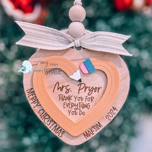 Teacher Ornament| Teacher Christmas Ornament|Personalized Teacher Gifts|Best Teacher Ever|Teacher Gift|Teacher Appreciation|Acrylic Ornament