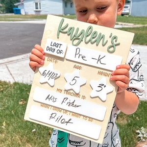 Personalized First Day of School Board: Dry Erase, Magnetic Sign