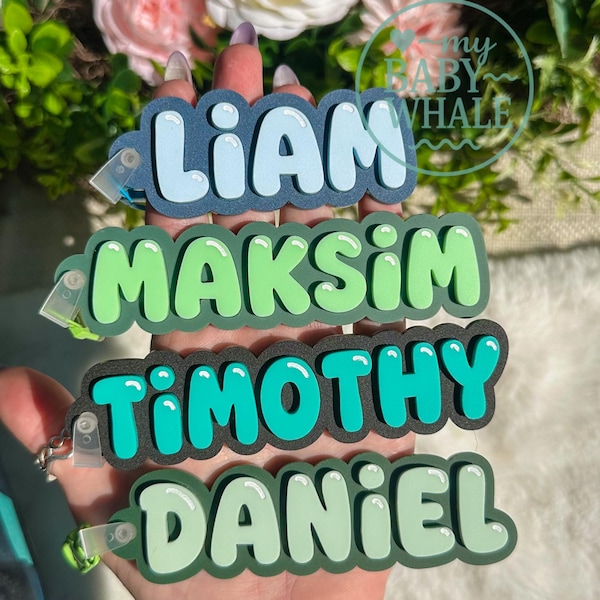 Personalized Backpack Name Tag for Boys, Custom Bubble Name Tag, School Bag Tag, Backpack Charm, Back to School Gift