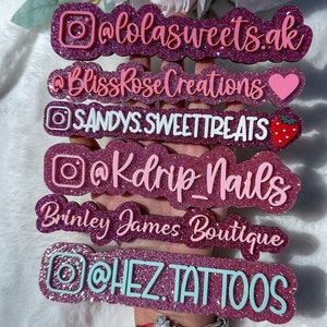 Instagram Tag Name| Physical Watermark| Acrylic Username Tag |Small Business Logo| Business Watermark| Acrylic Name| Social Media Sign|
