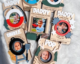 Father's Day Picture Frame, Gift for Dad, Father's Day Fridge Photo Magnet, Photo Frame, Gift for Dad, Gift for Grandpa