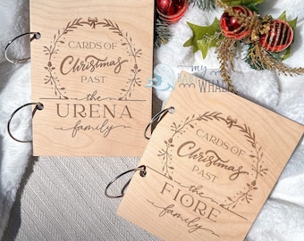Cards of Christmas Past| Family Name Personalized Christmas Card Holder| Christmas Card Storage Christmas Christmas Card Keeper